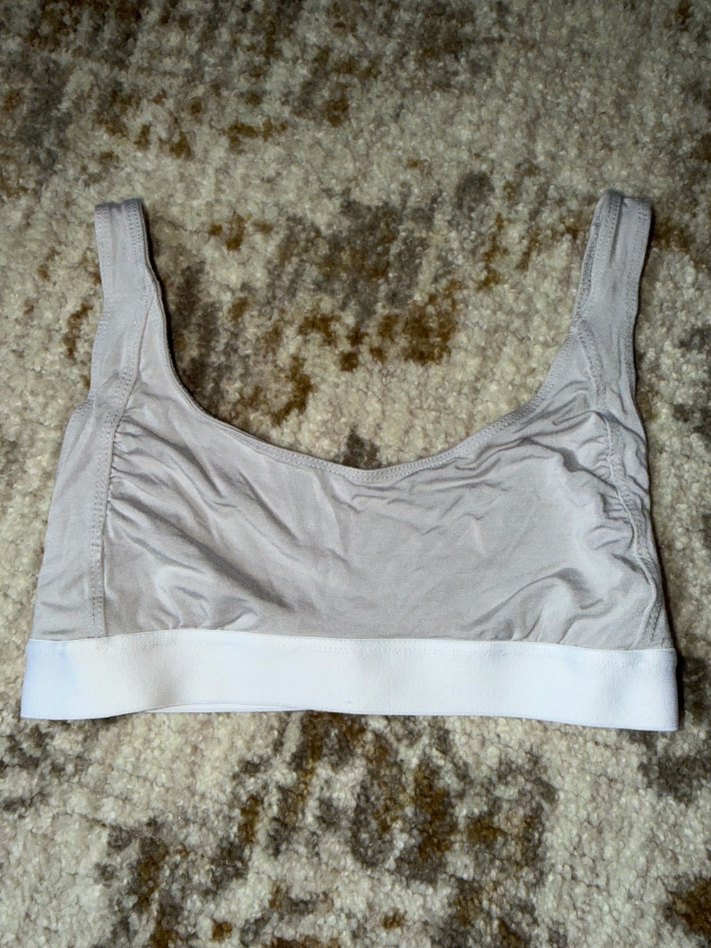 Lunya Light Gray Bra with White Trim Size Small NEW